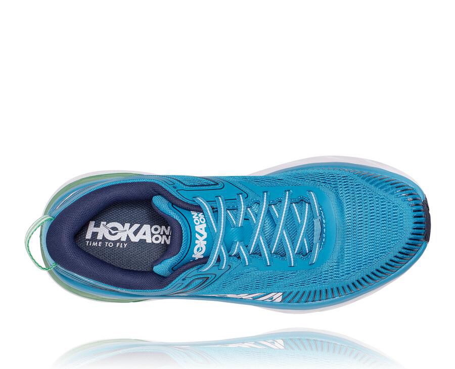 Hoka One One Løbesko Herre - Bondi 7 - Blå/Hvide - 549617HFU